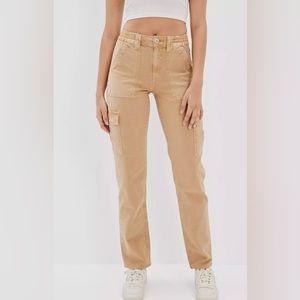 American Eagle stretch cargo straight cargo pants khaki